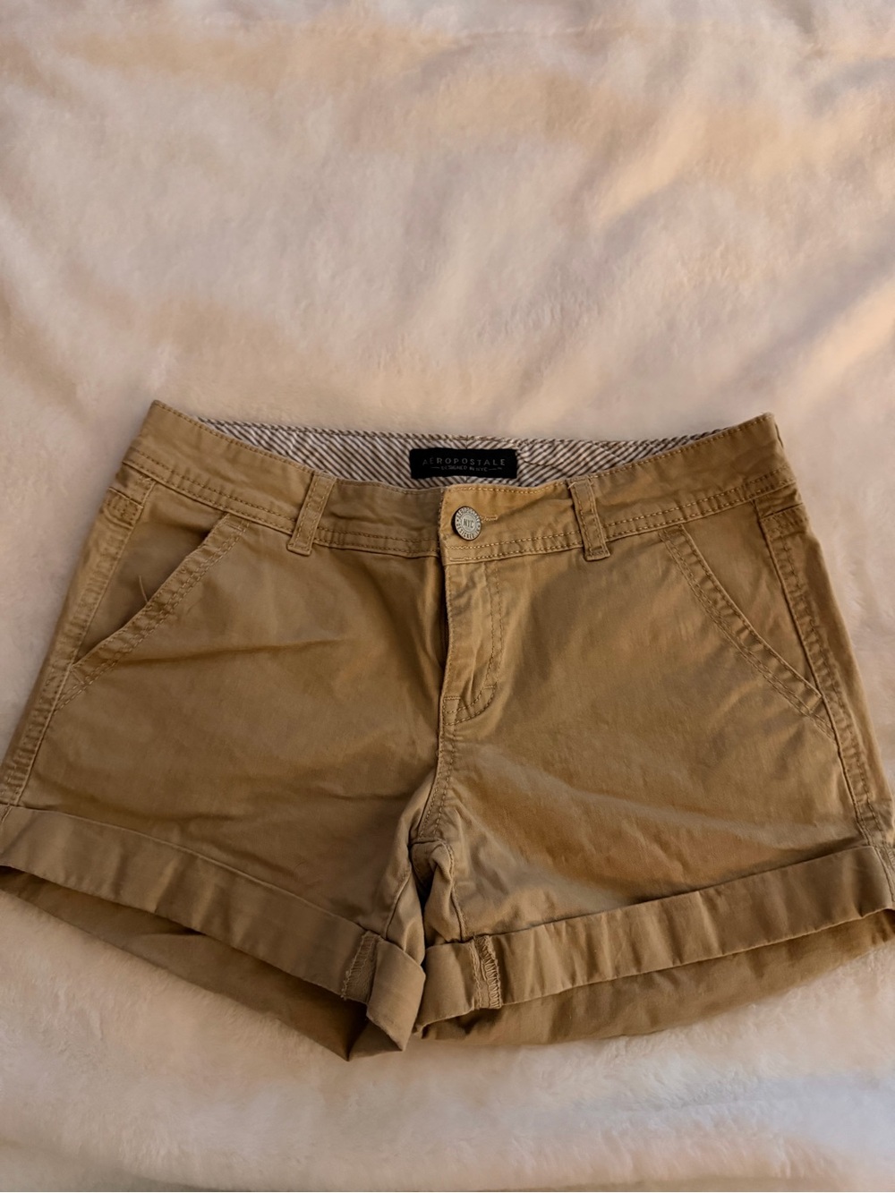 Aeropostale Women's Tan Chino Bermuda Shorts